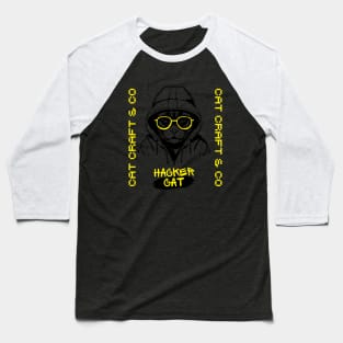 Cat Craft & Co - Hacker Cat Baseball T-Shirt